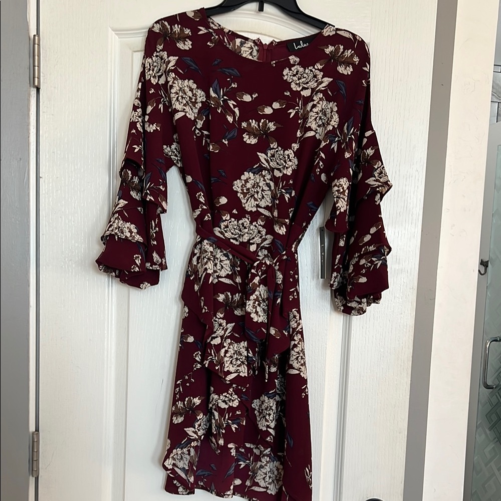 Floral Burgundy Dress